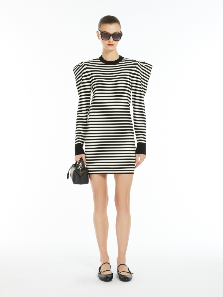 Short knit dress - 黑色 - Marina Rinaldi - 2