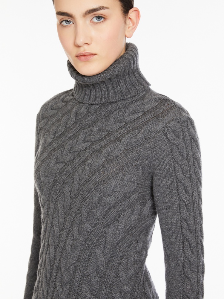 Wool and cashmere slim-fit dress - 灰色 - Marina Rinaldi - 4