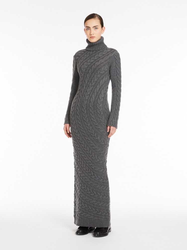 Wool and cashmere slim-fit dress - 灰色 - Marina Rinaldi - 2