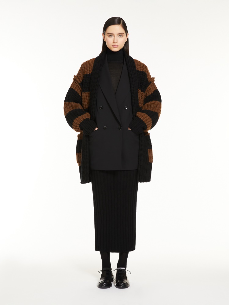 Wool and cashmere oversized cardigan - 黑色 - Marina Rinaldi - 2