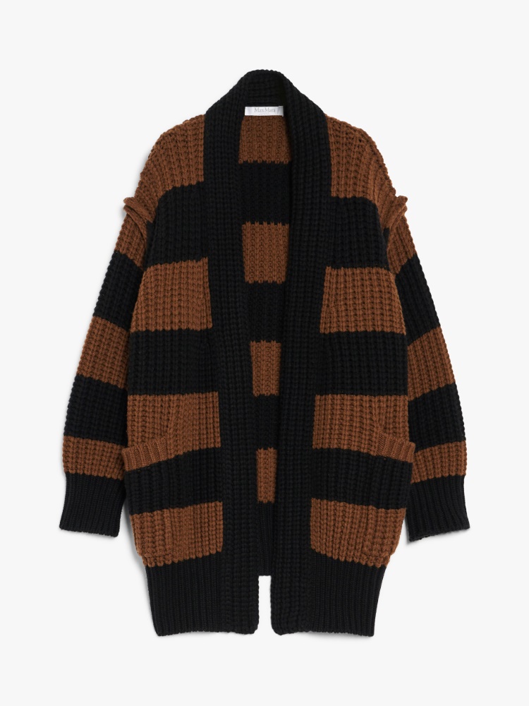Wool and cashmere oversized cardigan - 黑色 - Marina Rinaldi