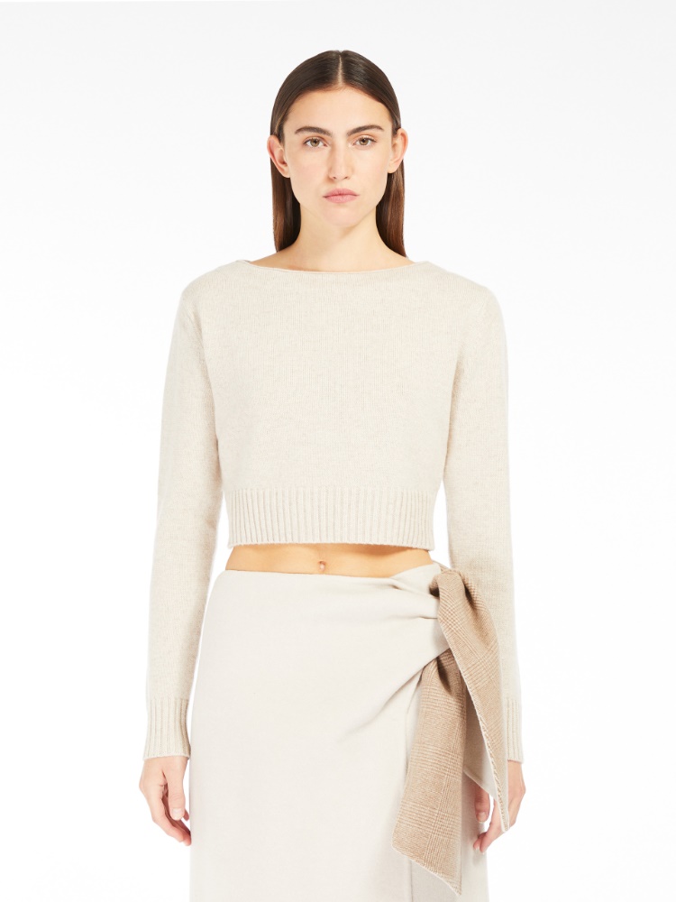 Wool and cashmere cropped jumper - 米色 - Marina Rinaldi - 2