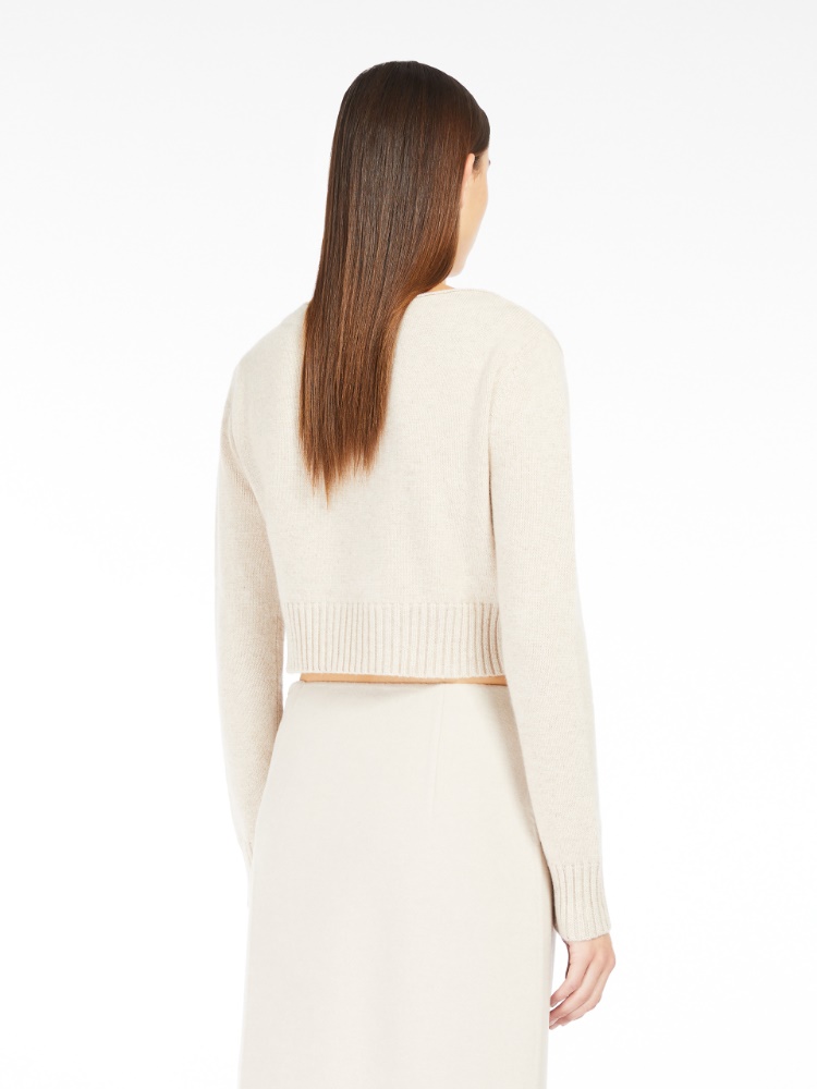 Wool and cashmere cropped jumper - 米色 - Marina Rinaldi - 3