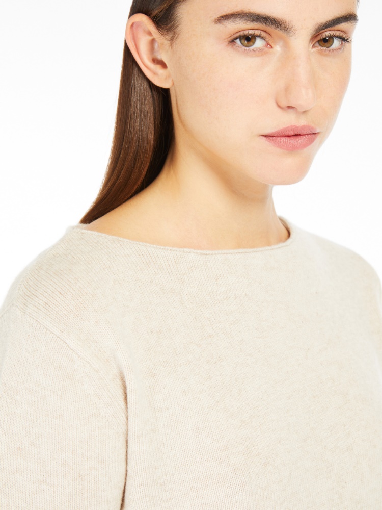 Wool and cashmere cropped jumper - 米色 - Marina Rinaldi - 4