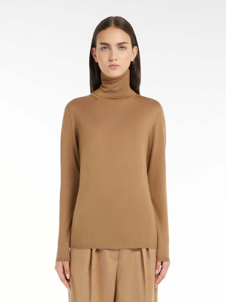 Wool turtleneck - 驼色 - Marina Rinaldi - 2