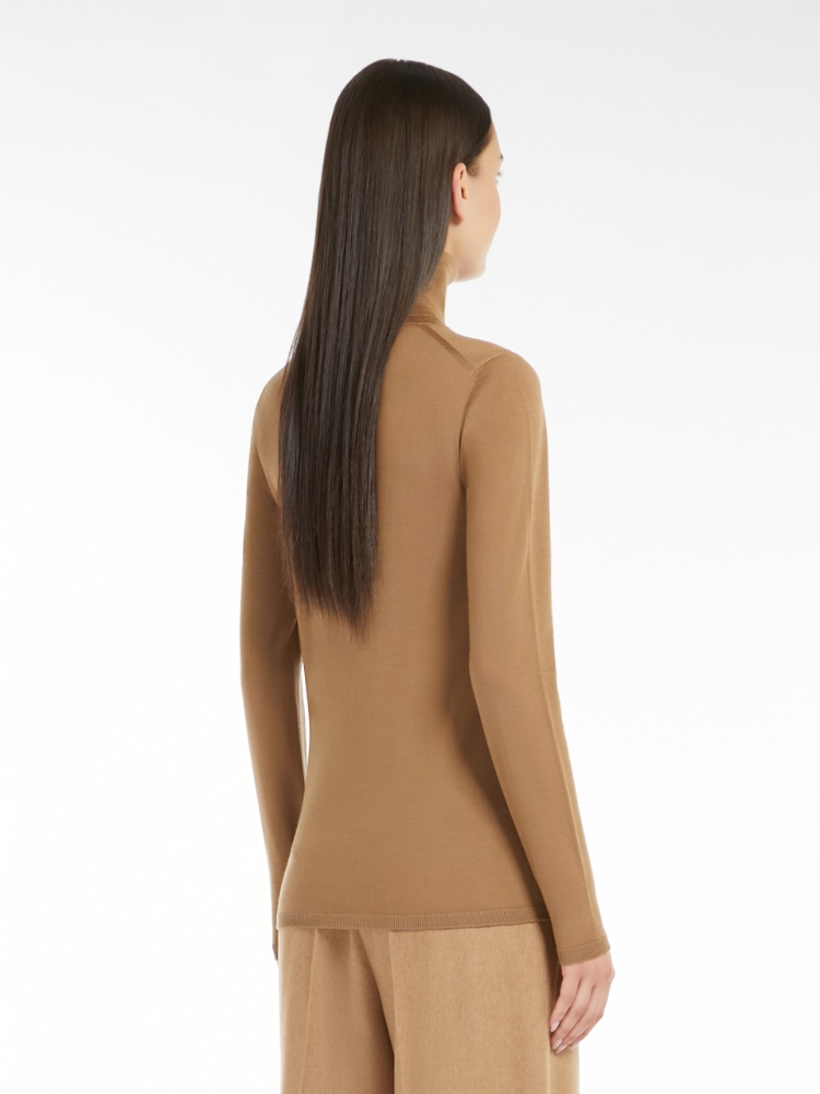Wool turtleneck - 驼色 - Marina Rinaldi - 3