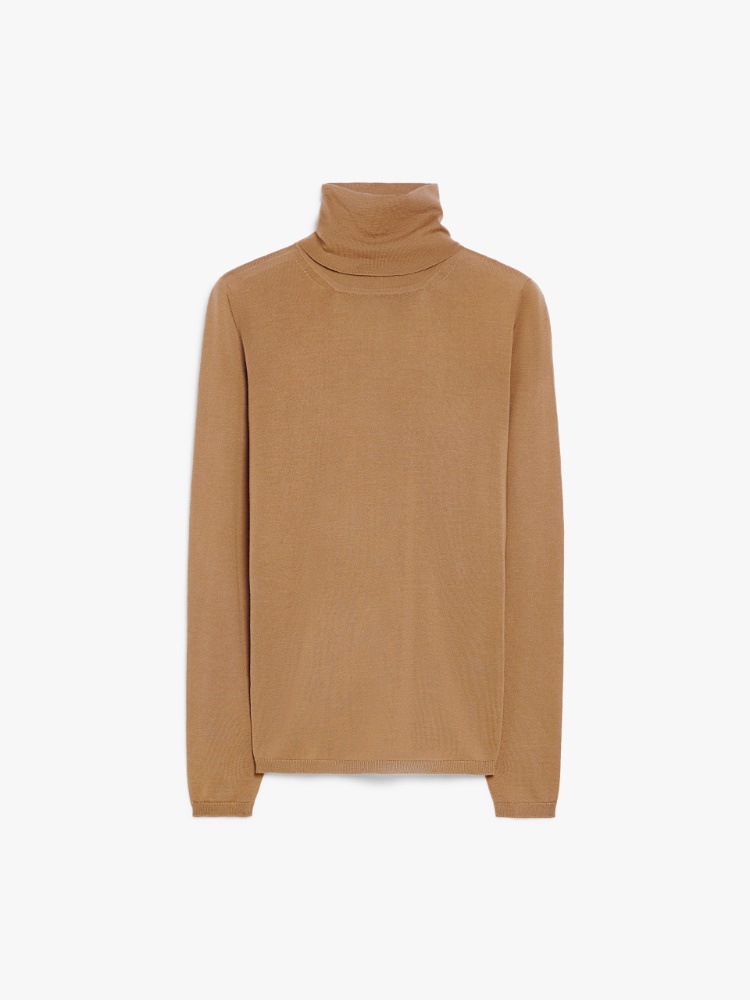 Wool turtleneck - 驼色 - Marina Rinaldi - 5