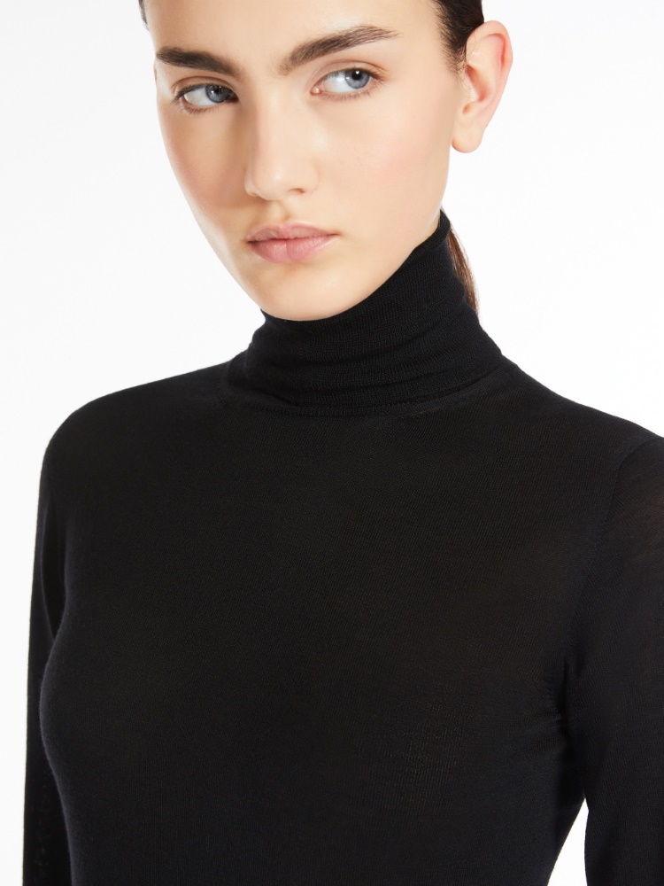 Cashmere yarn turtleneck - 黑色 - Marina Rinaldi - 4