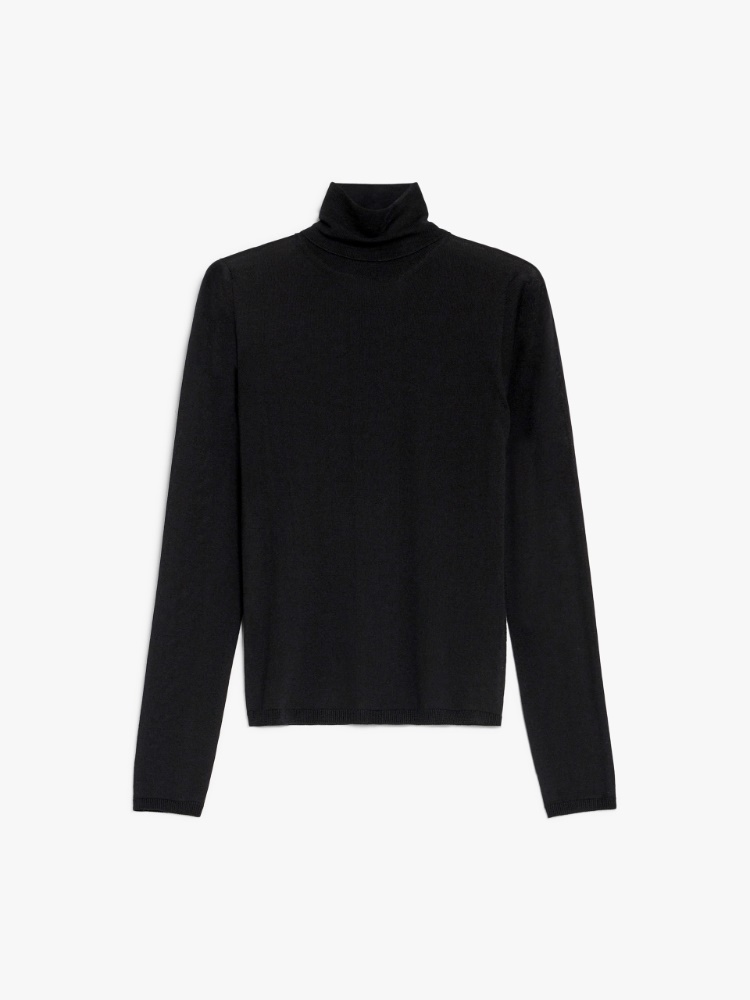 Cashmere yarn turtleneck - 黑色 - Marina Rinaldi