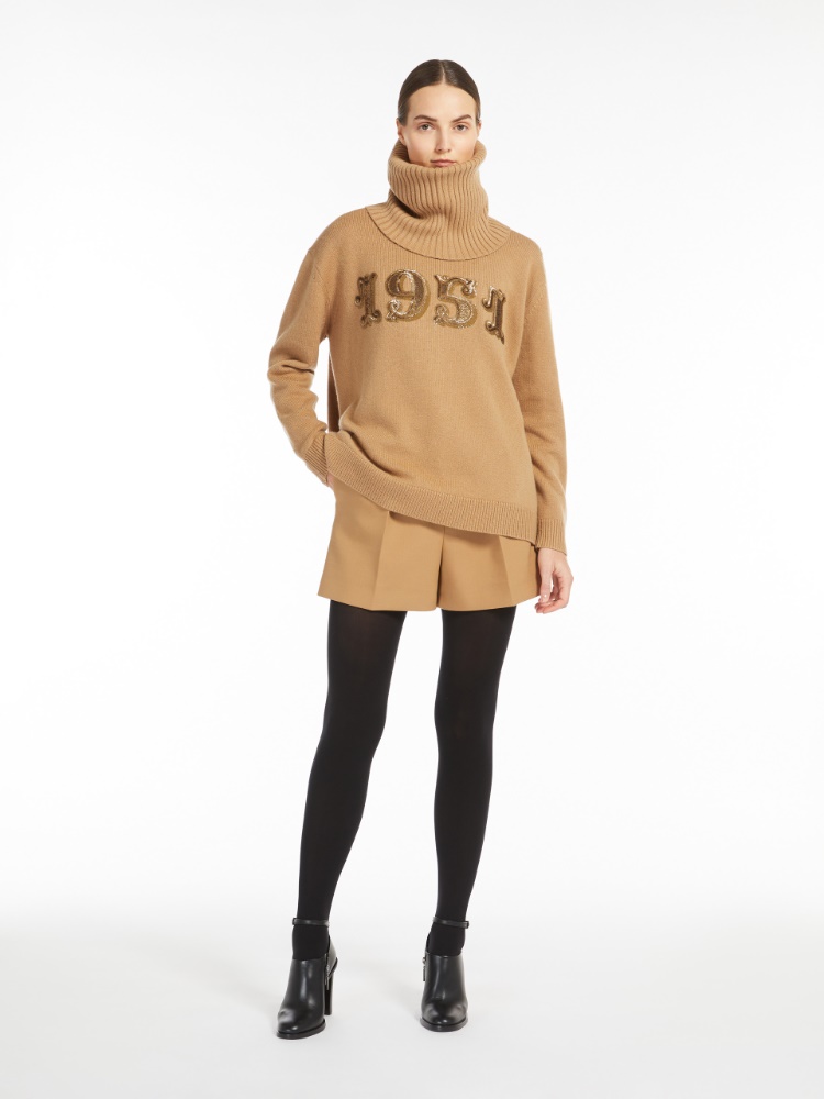 Wool, cashmere and sequin pullover - 驼色 - Marina Rinaldi - 2