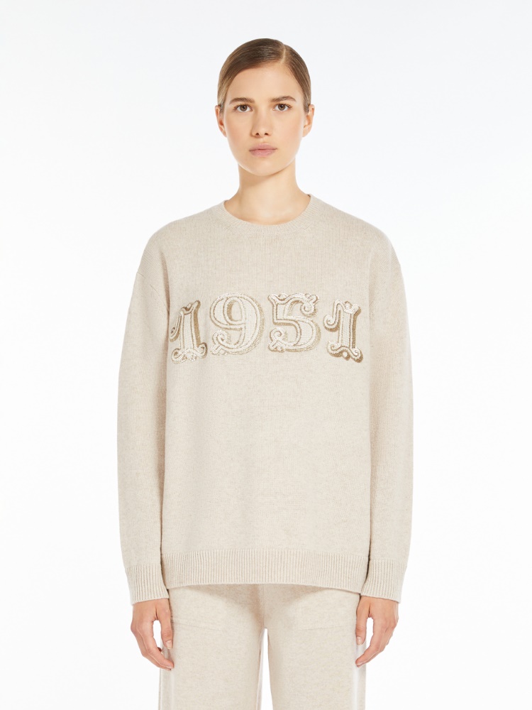 Wool, cashmere and sequin pullover - 米色 - Marina Rinaldi - 2