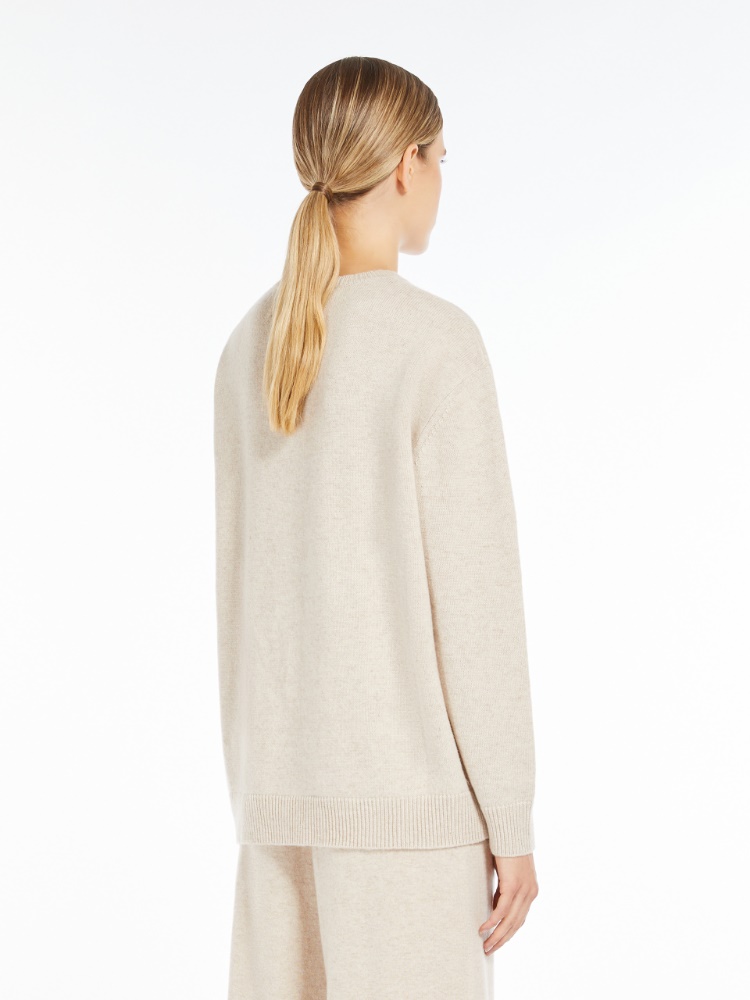 Wool, cashmere and sequin pullover - 米色 - Marina Rinaldi - 3