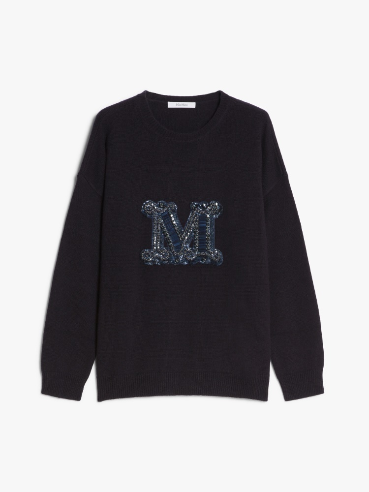 Oversized wool and cashmere jumper - 蓝色 - Marina Rinaldi