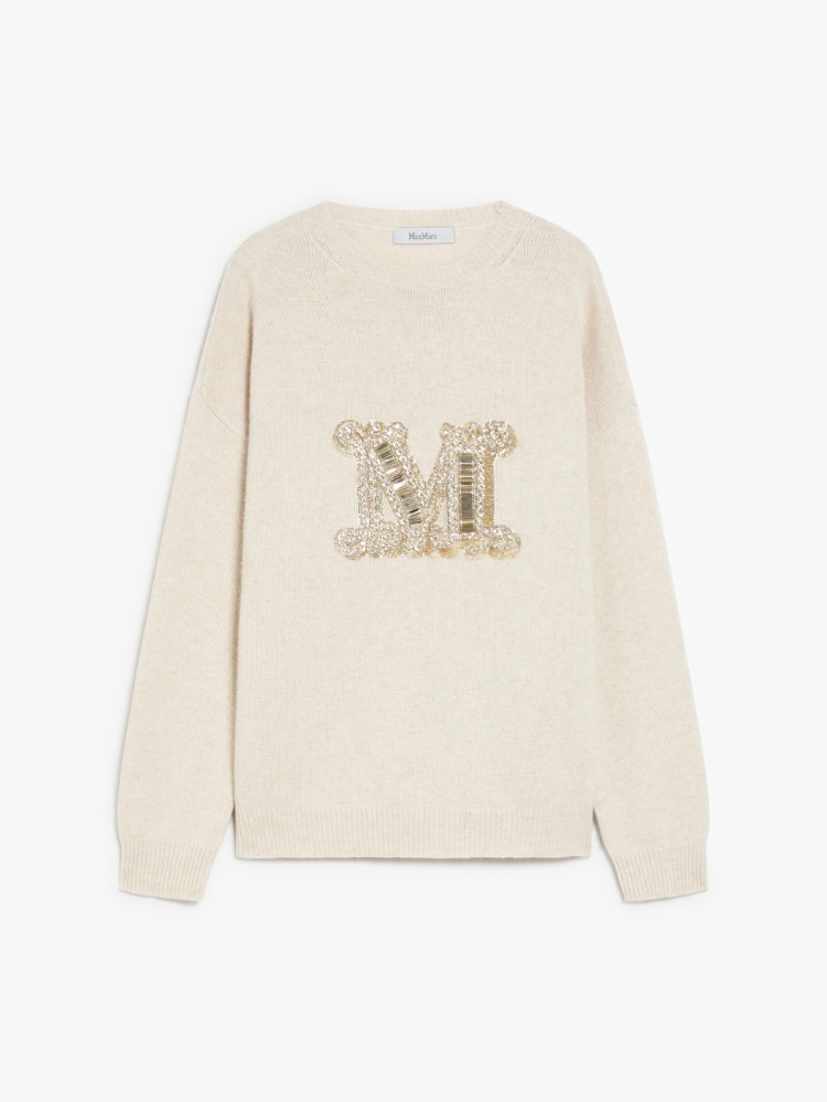 Oversized wool and cashmere jumper - 米色 - Marina Rinaldi