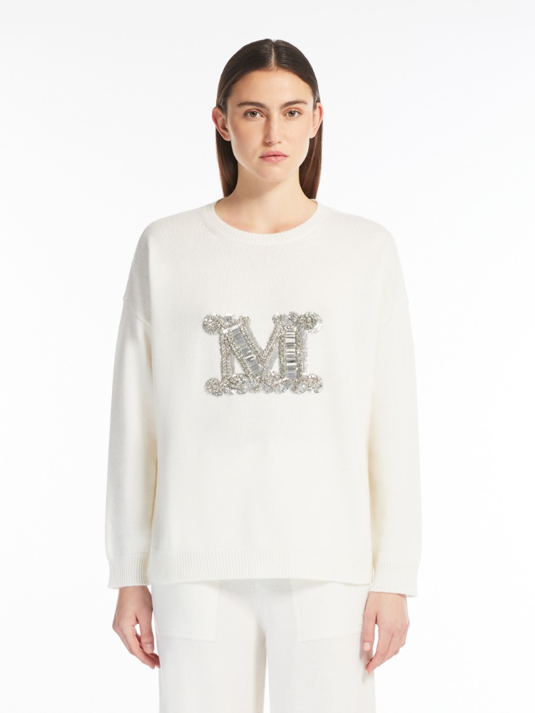 Oversized wool and cashmere jumper - 白色 - Marina Rinaldi - 2