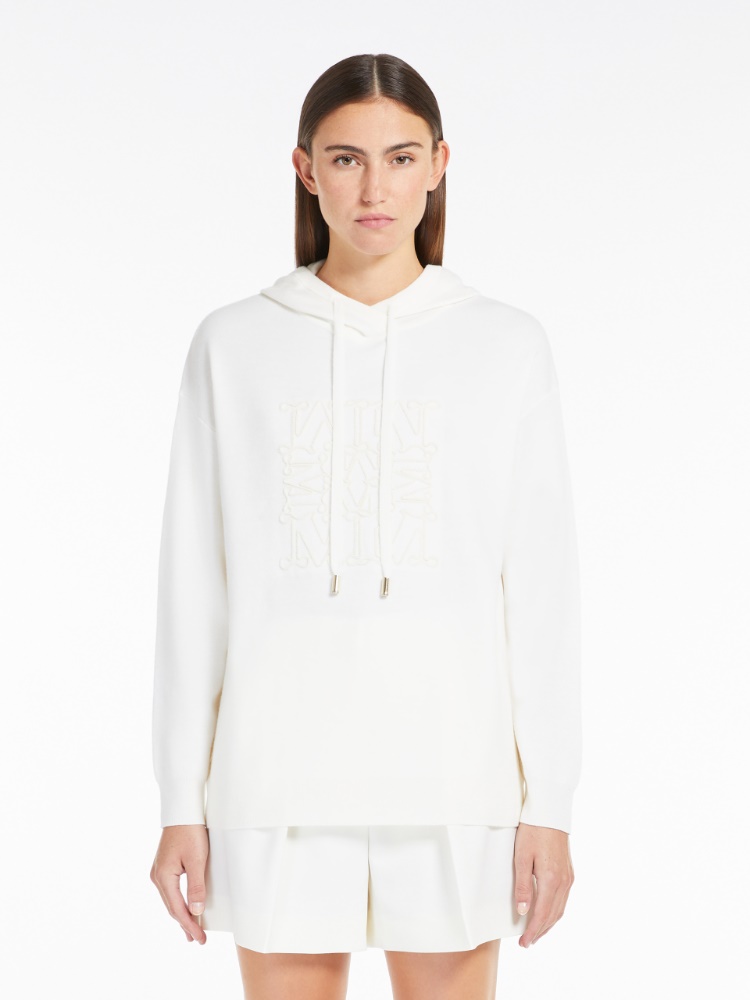 Hooded wool sweatshirt - 白色 - Marina Rinaldi - 2