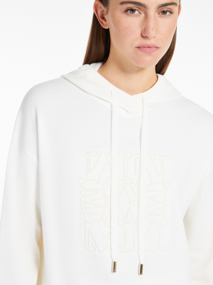 Hooded wool sweatshirt - 白色 - Marina Rinaldi - 4
