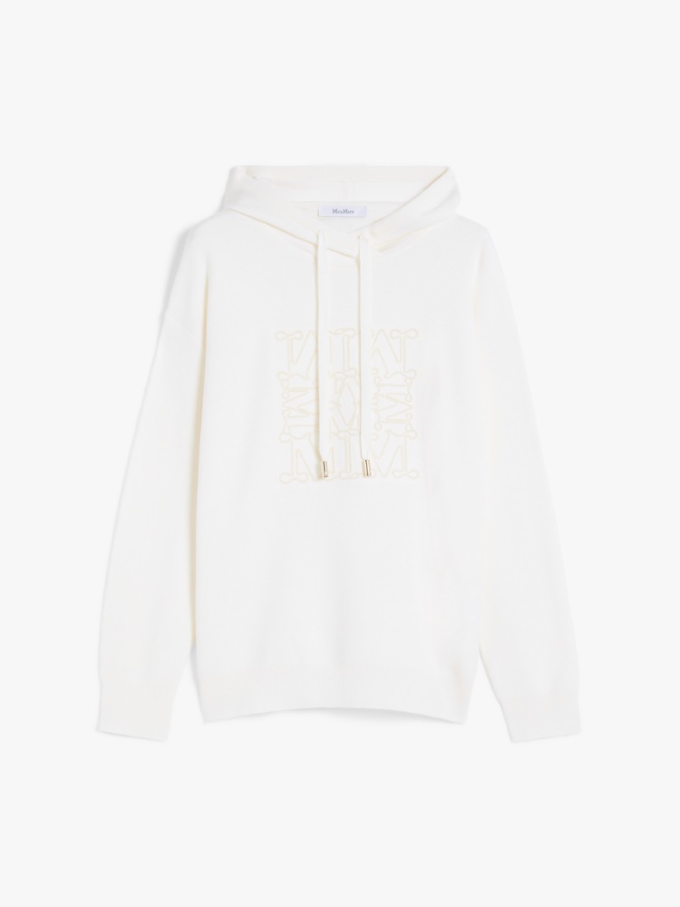 Hooded wool sweatshirt - 白色 - Marina Rinaldi - 6