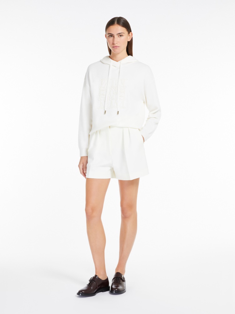 Hooded wool sweatshirt - 白色 - Marina Rinaldi - 2