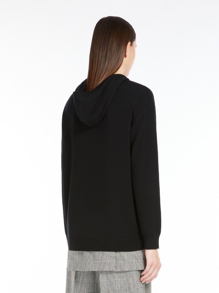Hooded wool sweatshirt - 黑色 - Marina Rinaldi - 3