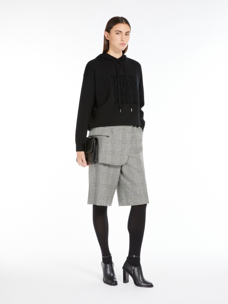 Hooded wool sweatshirt - 黑色 - Marina Rinaldi - 2