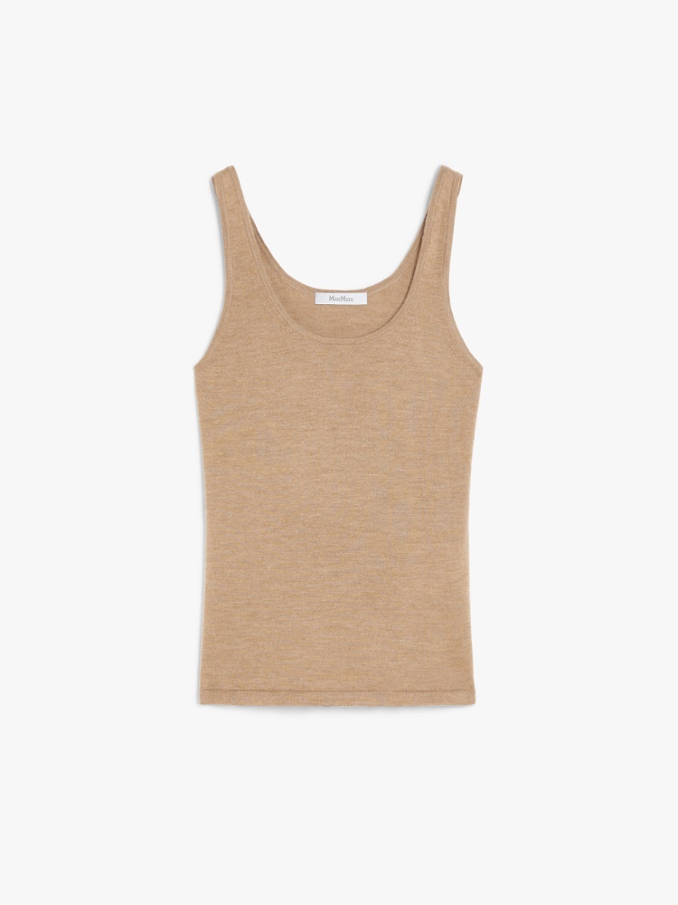Lightweight cashmere top - 浅棕色 - Marina Rinaldi