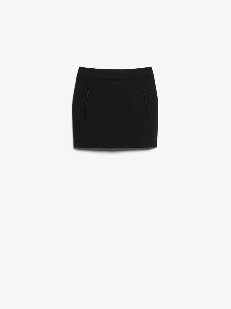 Jersey mini skirt - 黑色 - Marina Rinaldi