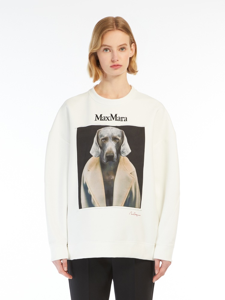 Cotton sweatshirt with Wegman print - 白色 - Marina Rinaldi - 2