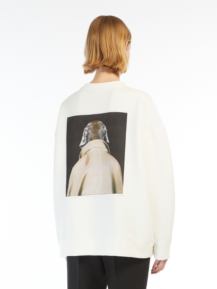Cotton sweatshirt with Wegman print - 白色 - Marina Rinaldi - 3