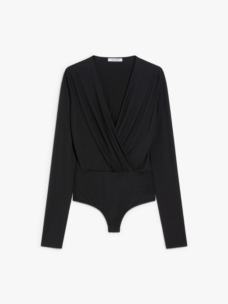 Stretch jersey bodysuit - 黑色 - Marina Rinaldi - 5