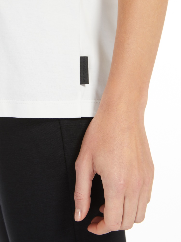 Jersey t-shirt with embroidery - 白色 - Marina Rinaldi - 5