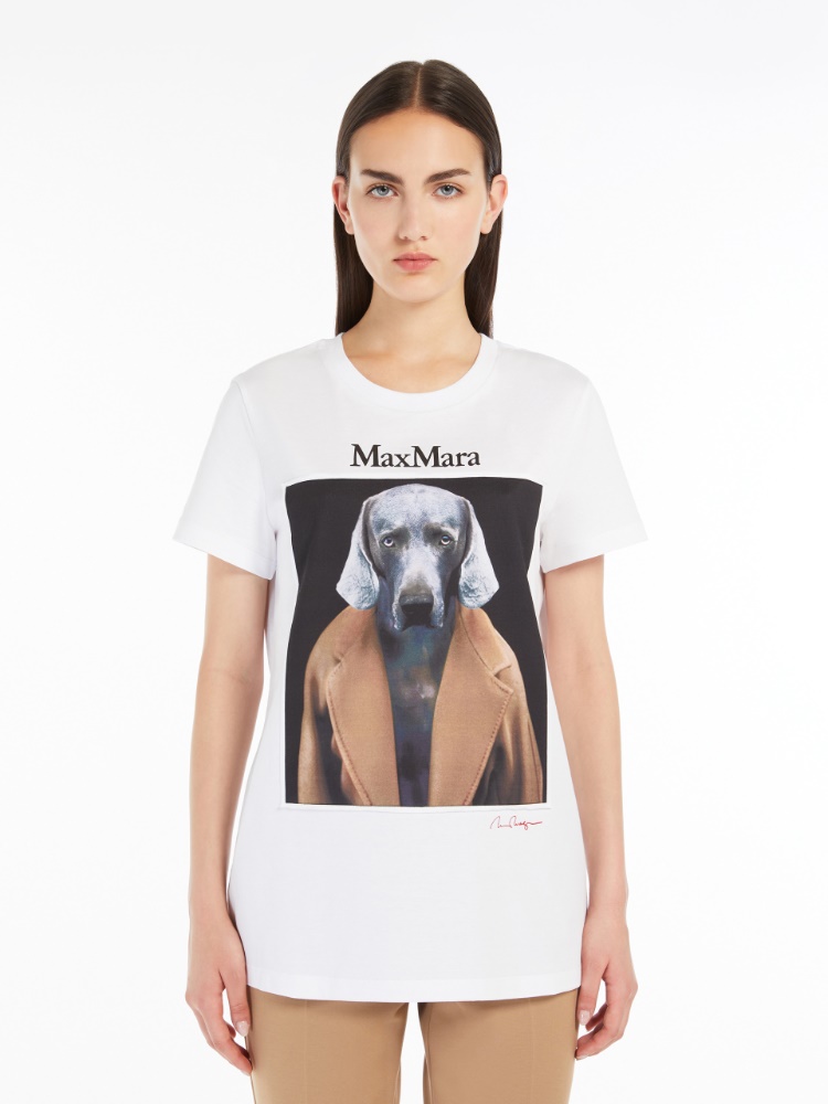 Printed jersey T-shirt - 驼色 - Marina Rinaldi - 2
