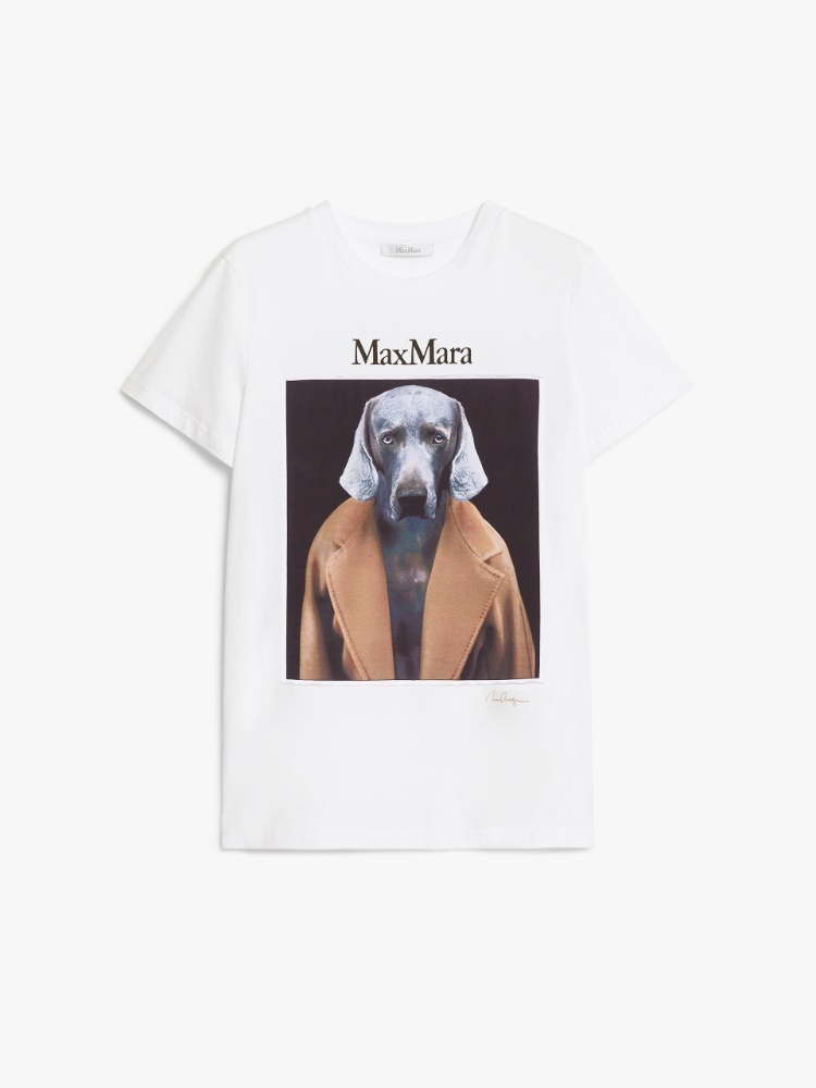 Printed jersey T-shirt - 驼色 - Marina Rinaldi - 5