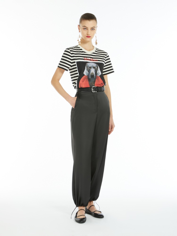 Striped cotton T-shirt - 香草色 - Marina Rinaldi - 2