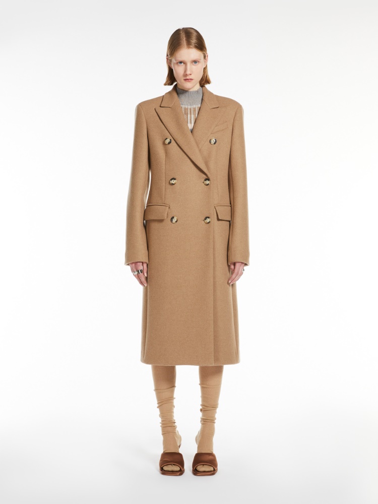 Double-breasted cashmere-blend coat - 驼色 - Marina Rinaldi - 2