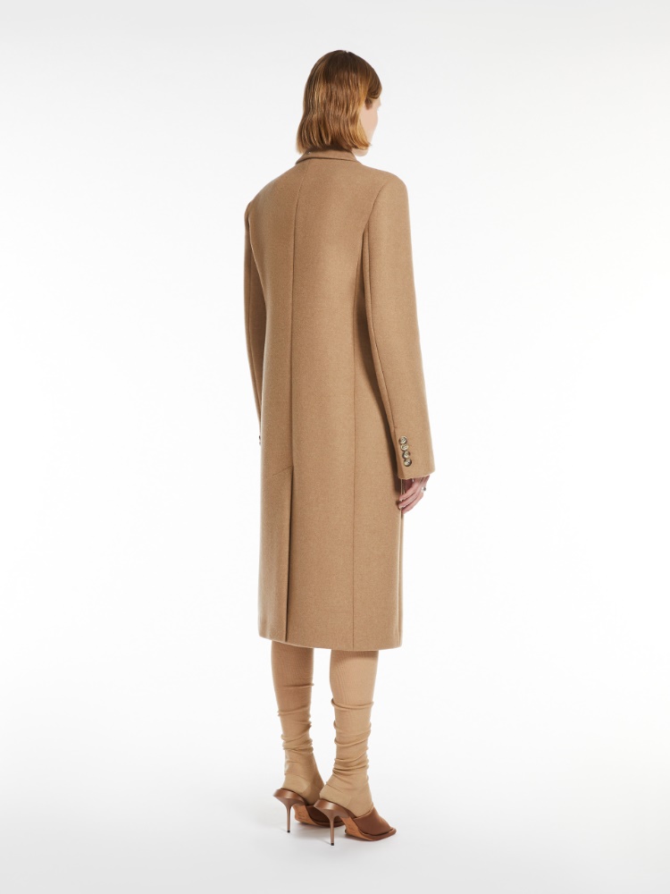 Double-breasted cashmere-blend coat - 驼色 - Marina Rinaldi - 3
