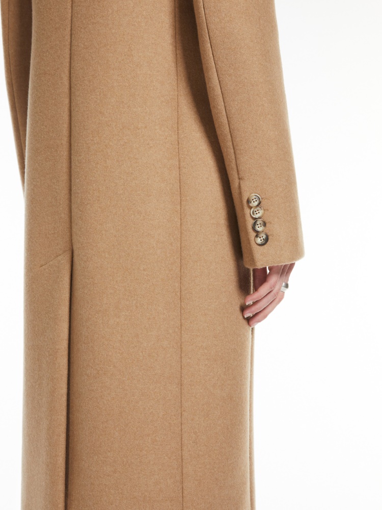 Double-breasted cashmere-blend coat - 驼色 - Marina Rinaldi - 5