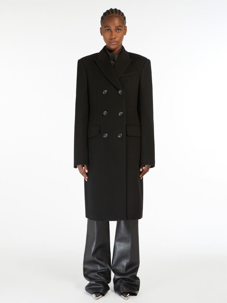Slim-fit wool coat - 黑色 - Marina Rinaldi - 2
