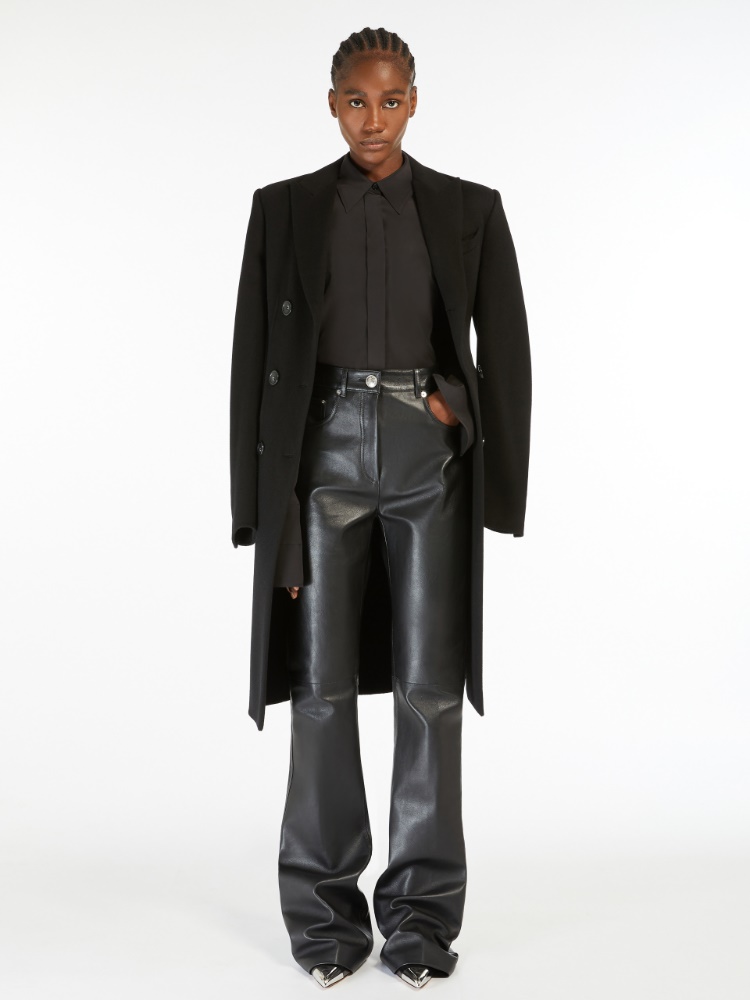 Slim-fit wool coat - 黑色 - Marina Rinaldi
