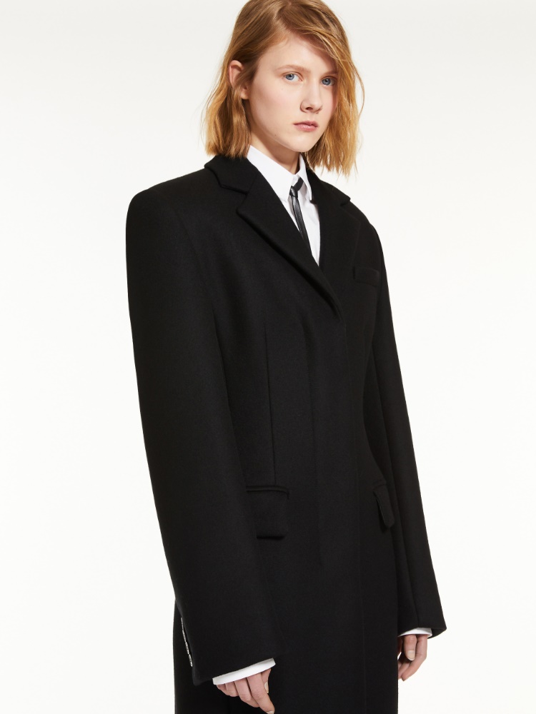 Feminine cashmere-blend coat - 黑色 - Marina Rinaldi - 4
