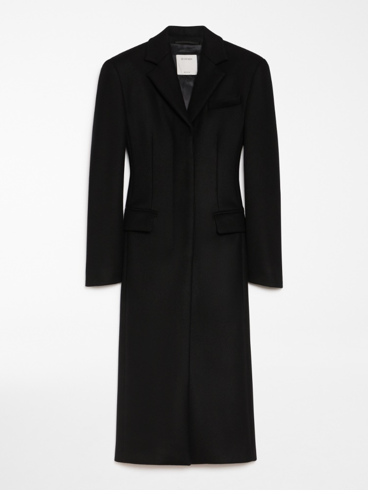 Feminine cashmere-blend coat - 黑色 - Marina Rinaldi