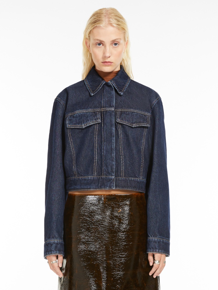 Short denim jacket - 深蓝色 - Marina Rinaldi - 2