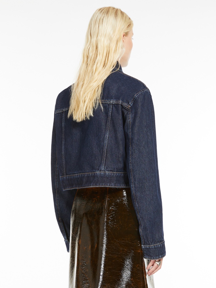 Short denim jacket - 深蓝色 - Marina Rinaldi - 3