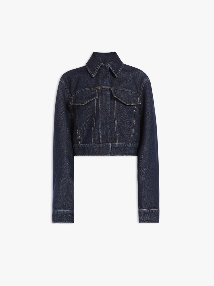 Short denim jacket - 深蓝色 - Marina Rinaldi