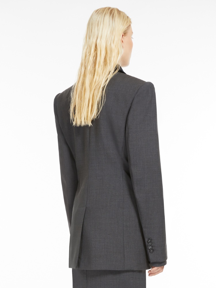 Stretch wool tailored blazer - 深灰色 - Marina Rinaldi - 3