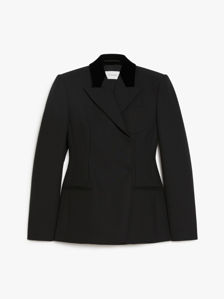 Tech-wool tailored blazer - 黑色 - Marina Rinaldi - 6
