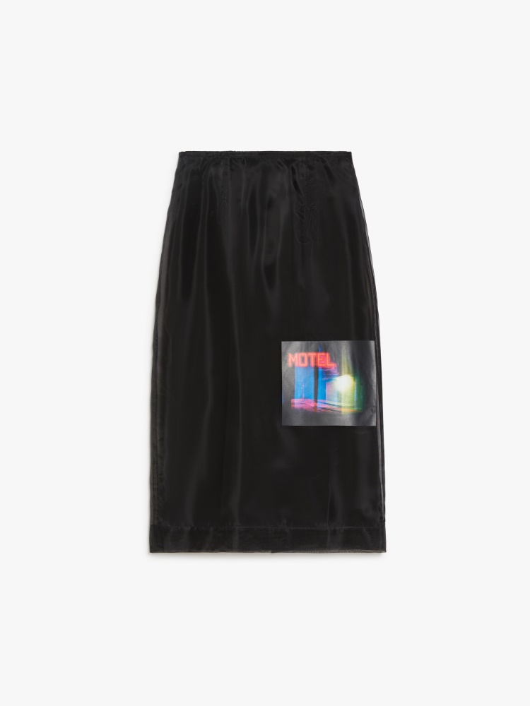 Organza midi skirt - 黑色 - Marina Rinaldi - 6