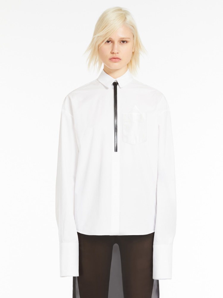 Oversized poplin shirt - 白色 - Marina Rinaldi - 2
