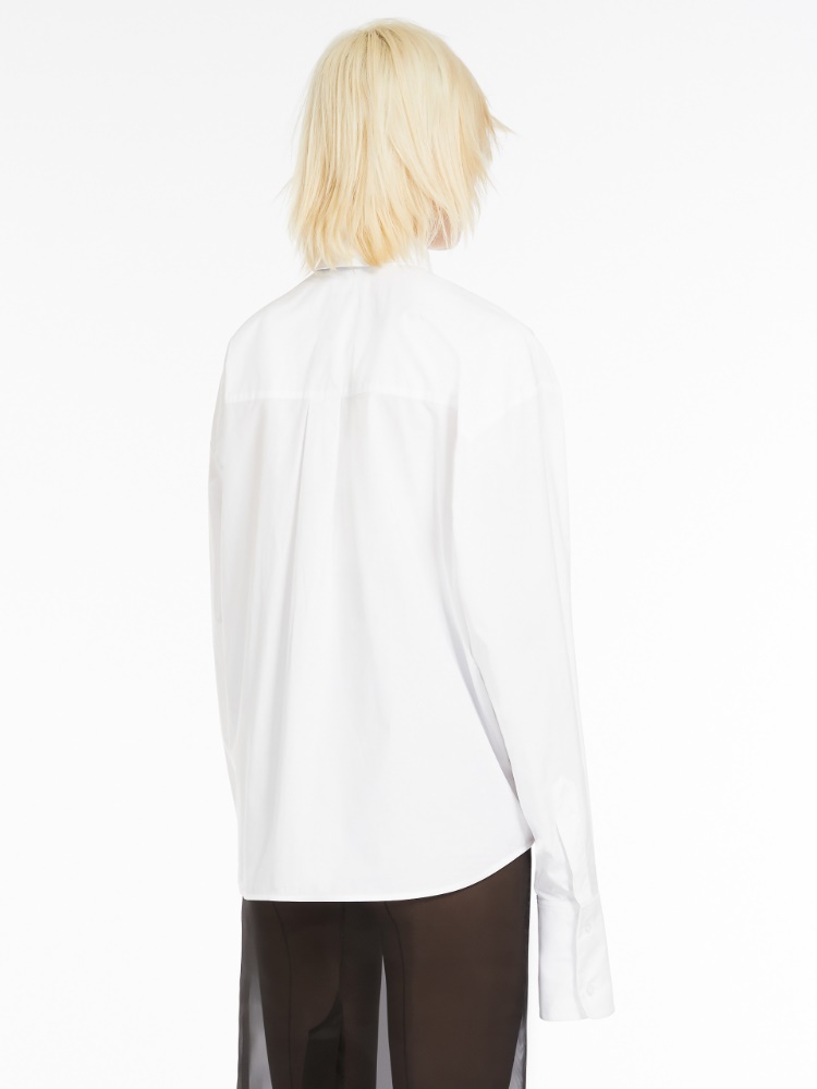 Oversized poplin shirt - 白色 - Marina Rinaldi - 3