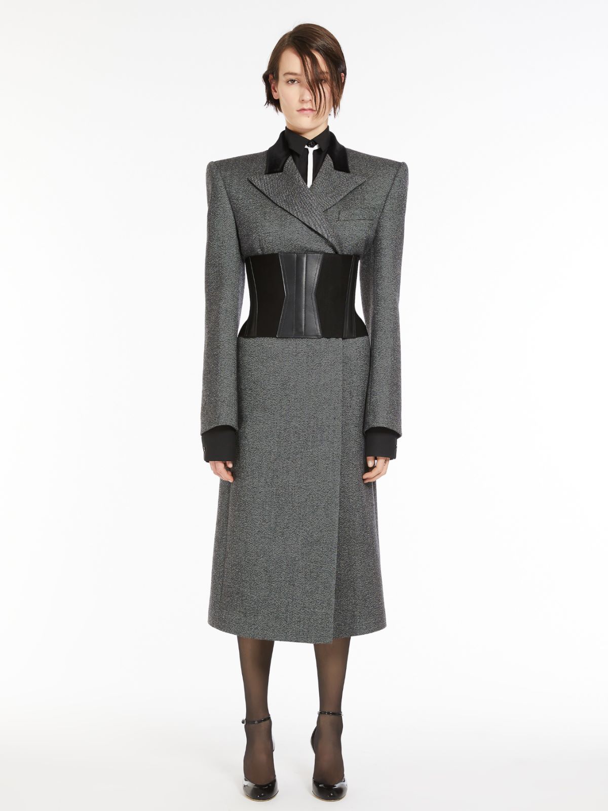 Oversized poplin shirt - 黑色 - Marina Rinaldi